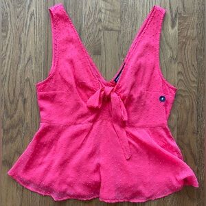Bright Pink Tie-Front Women's Tank Top NWT